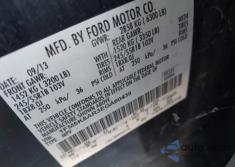 2014 Ford Police Interceptor z USA, uszkodzony, nr VIN 1FM5K8AR3EGA60439